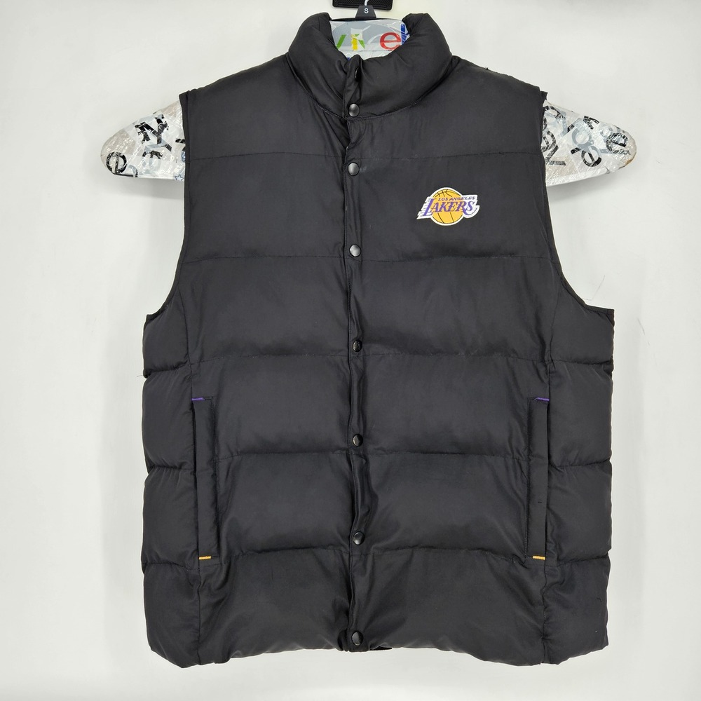 Lakers Puffer Vest Mens Large Adidas Limited Edition Black Purple Snap